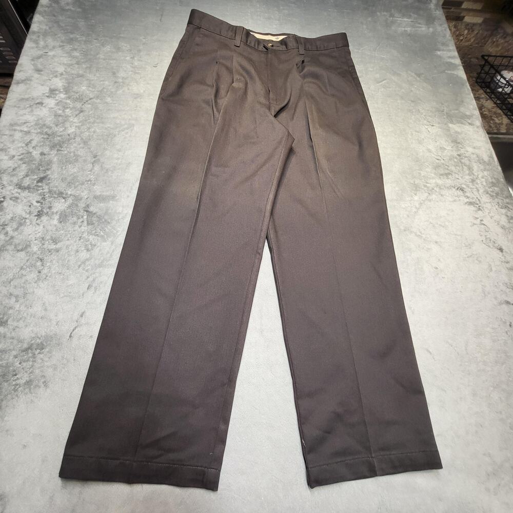 Vintage Dockers Pants Mens 36x29 Brown Khakis Pleated Twill Classic Fit 90s